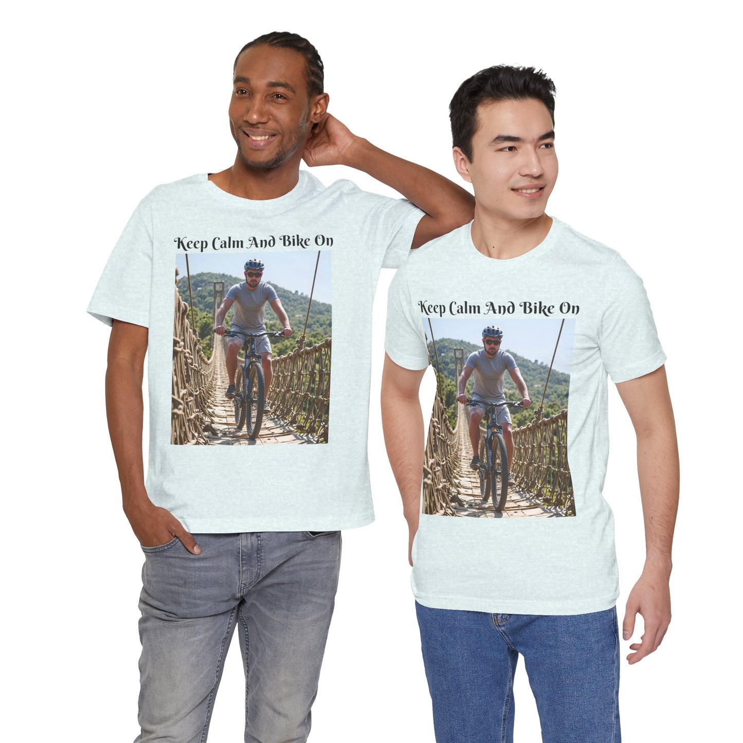 Customizable Unisex T-Shirt - 'Keep Calm and Bike On' - Perfect for Cycling Enthusiasts