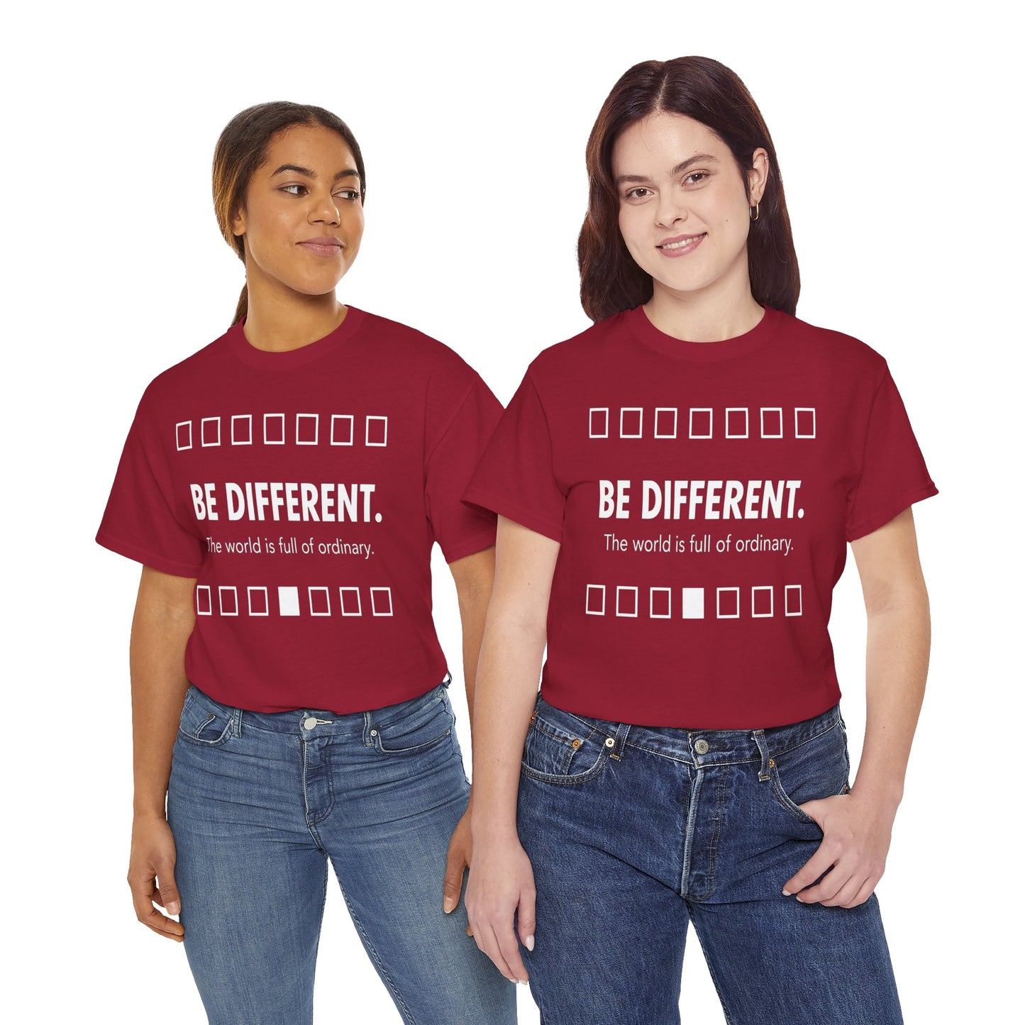 T-shirt With Motivational Prints — 'Be Different. The world is full of ordinary.'