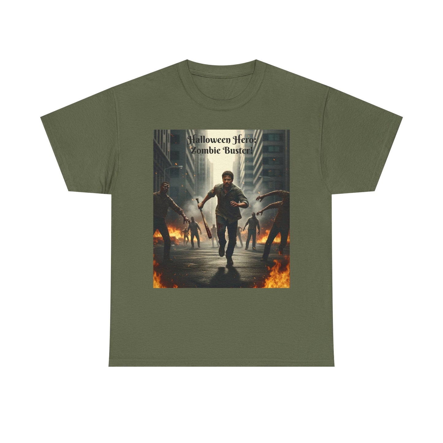 You As a Zombie Buster- Custom Made Halloween Cotton T-Shirt, Your Face On a T-Shirt
