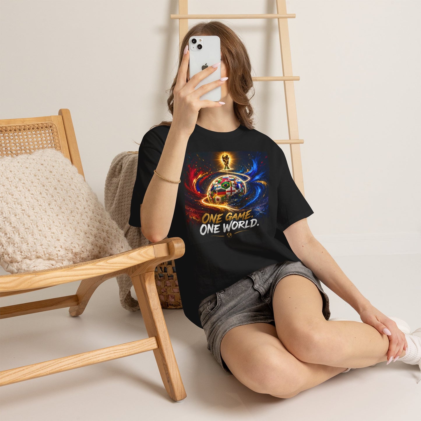 World Cup 2026 Cotton T-Shirt — “One Game. One World” Black Edition