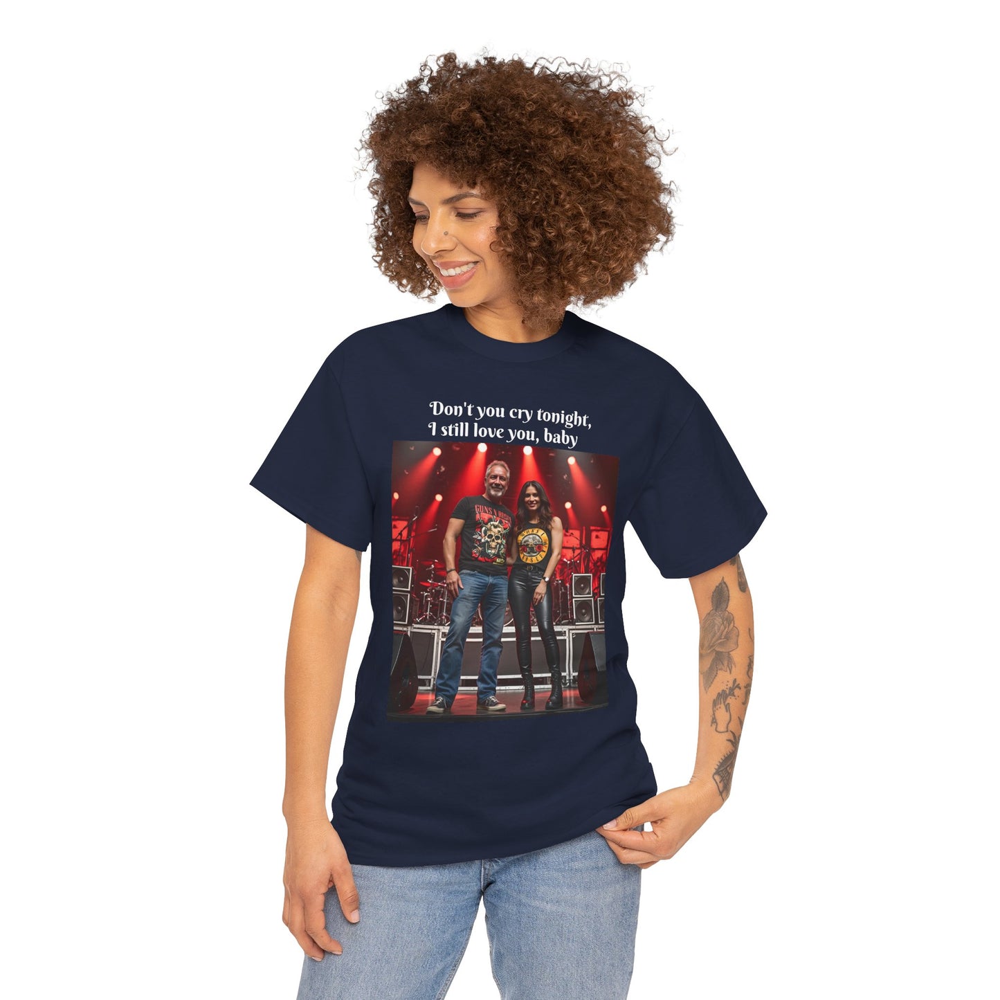 Customizable Classic Rock Unisex Heavy Cotton T-Shirt - ‘Don’t You Cry Tonight’ Vintage Design