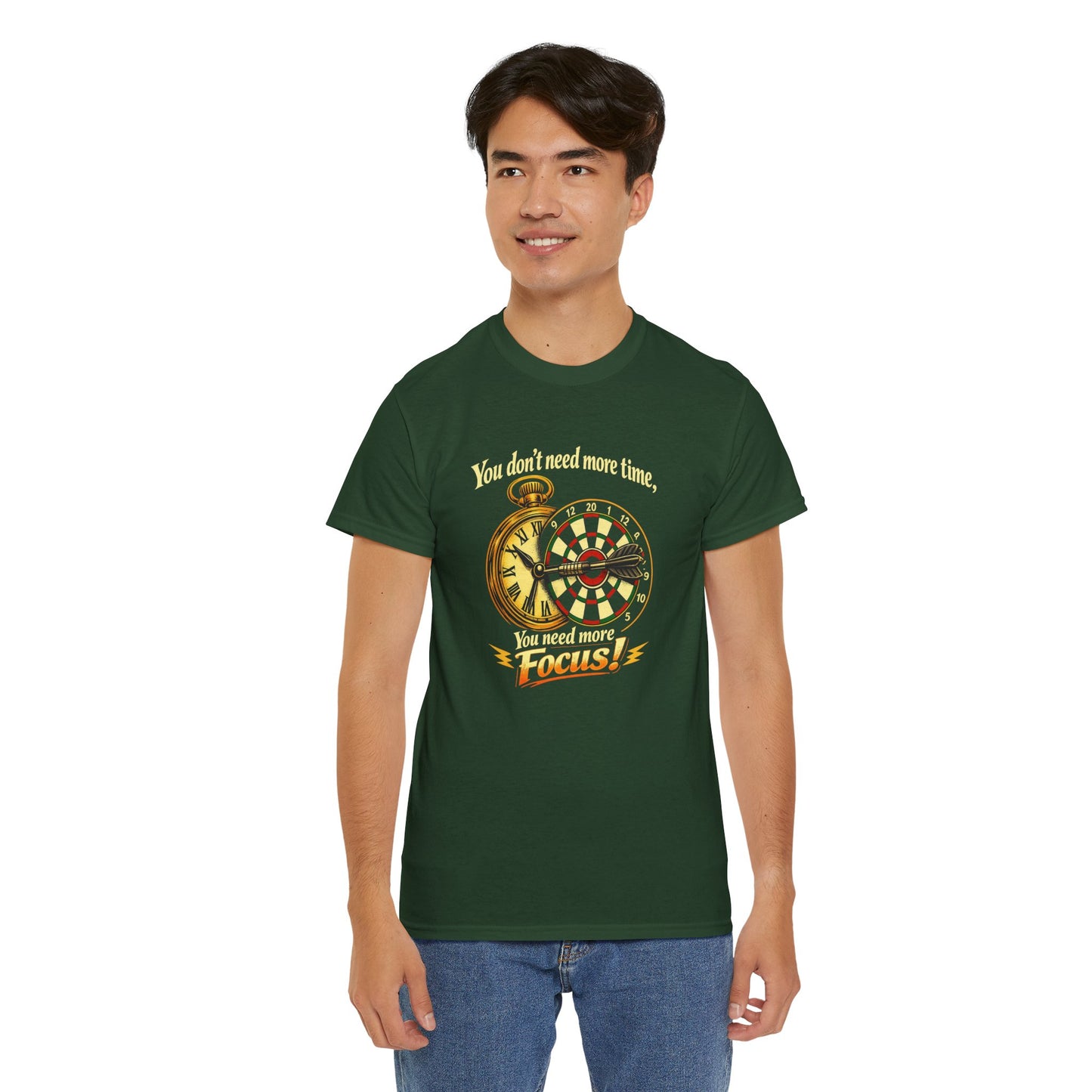 "You don't need more time, you need more focus!" Motivational T-Shirt from Cotton