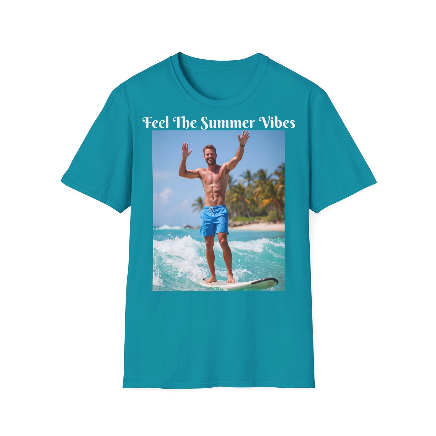 Customizable "Feel the Summer Vibes" Cotton Softstyle T-Shirt