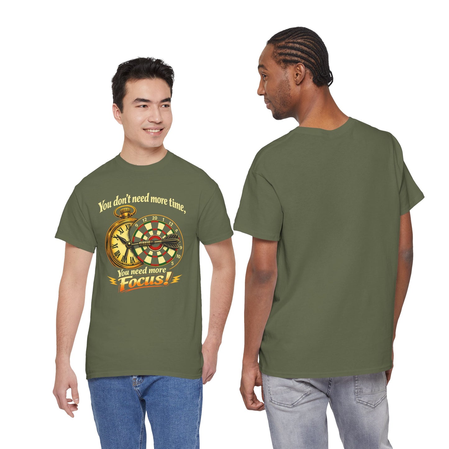 "You don't need more time, you need more focus!" Motivational T-Shirt from Cotton