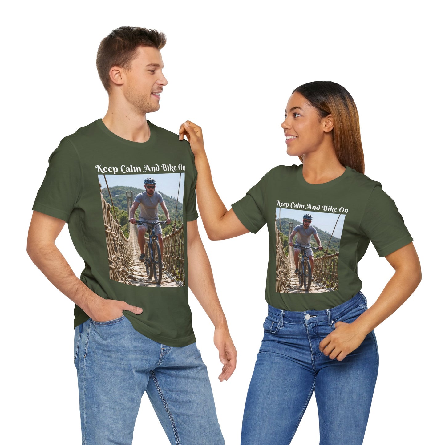 Customizable Unisex T-Shirt - 'Keep Calm and Bike On' - Perfect for Cycling Enthusiasts