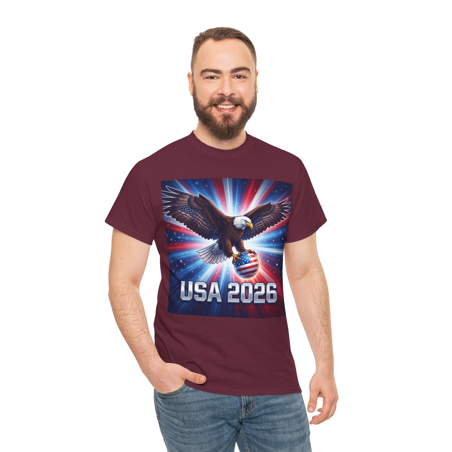 USA 2026 World Cup T-Shirt — Patriotic American Flag Design