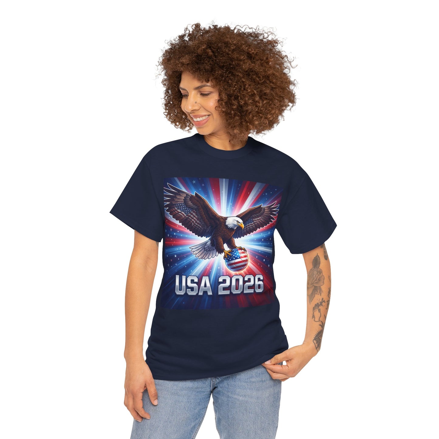 USA 2026 World Cup T-Shirt — Patriotic American Flag Design