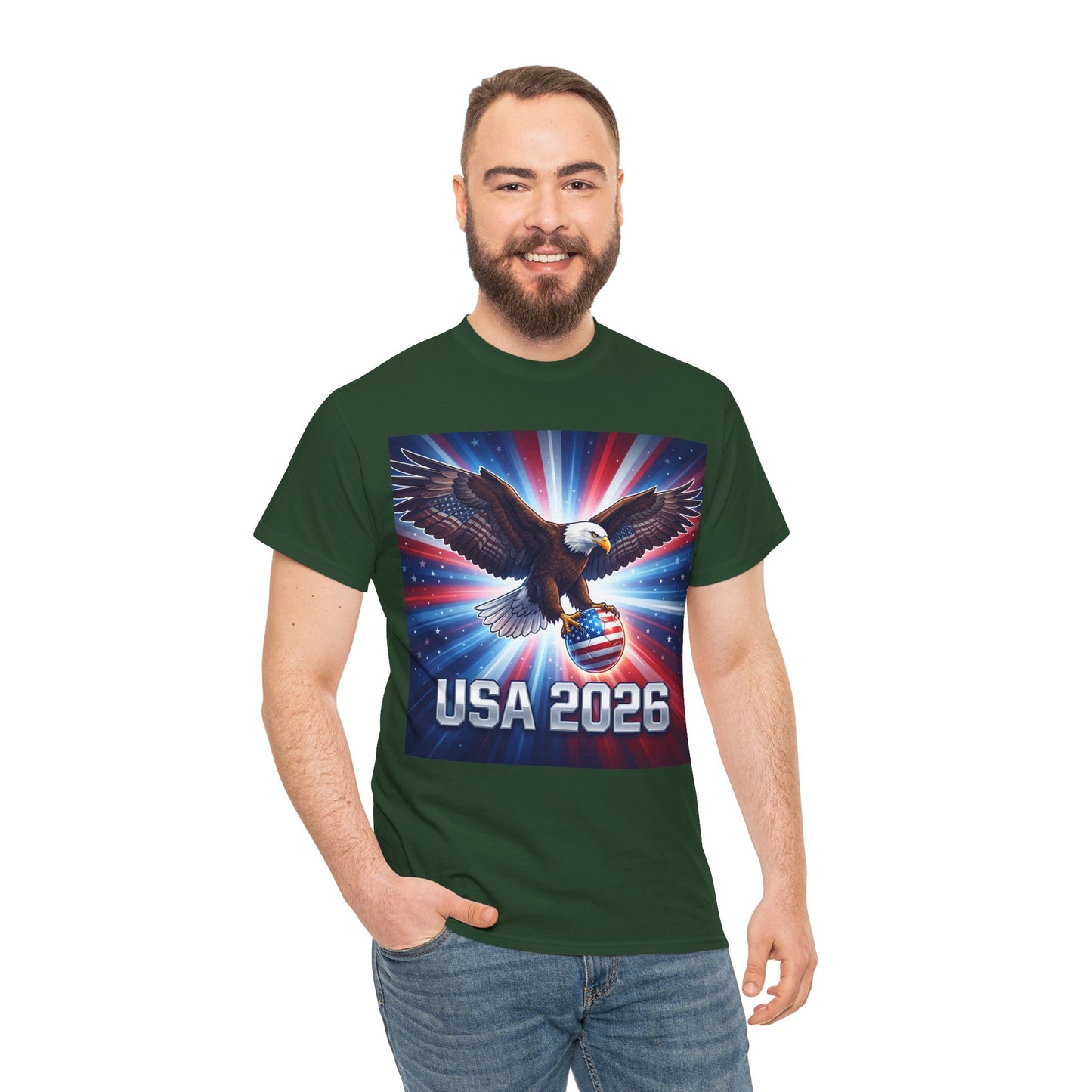 USA 2026 World Cup T-Shirt — Patriotic American Flag Design