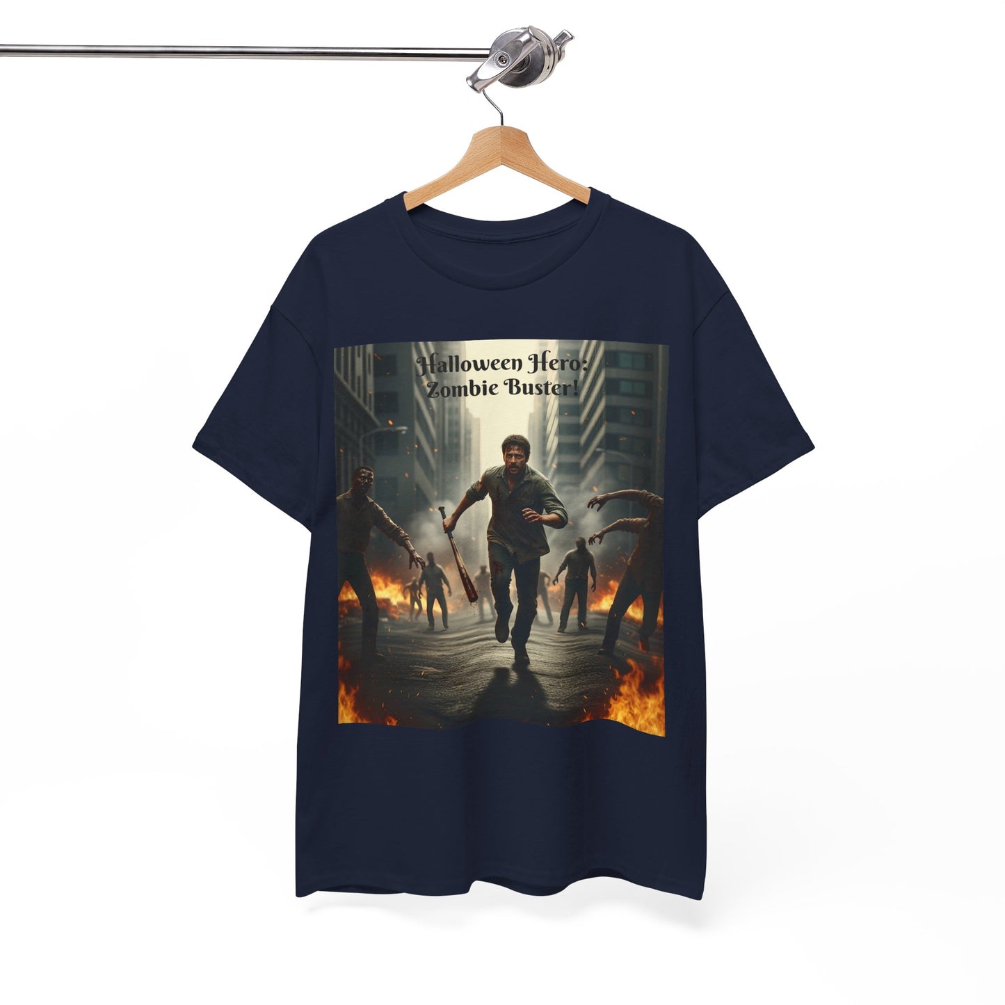 You As a Zombie Buster- Custom Made Halloween Cotton T-Shirt, Your Face On a T-Shirt