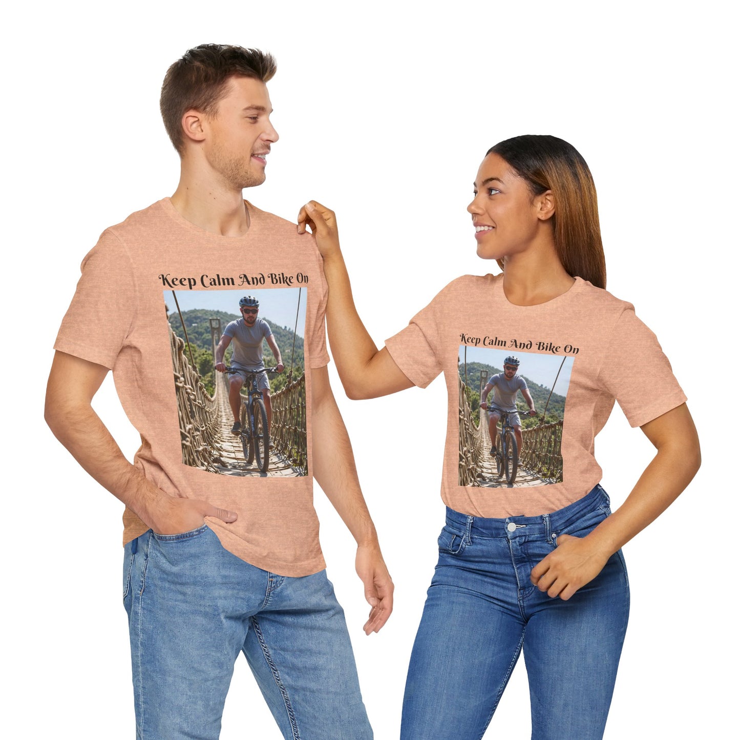 Customizable Unisex T-Shirt - 'Keep Calm and Bike On' - Perfect for Cycling Enthusiasts